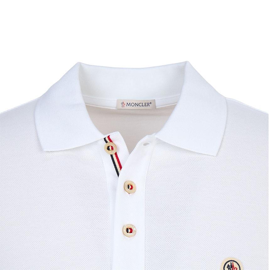 Moncler Maglia Men’s Polo Short Sleeve T-Shirt White Cotton