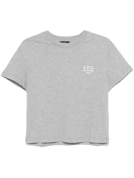 A.P.C. Short Sleeve T-Shirt Women’s Whit COHBMF26389TPA HEATHERED GREY WHITE DOM