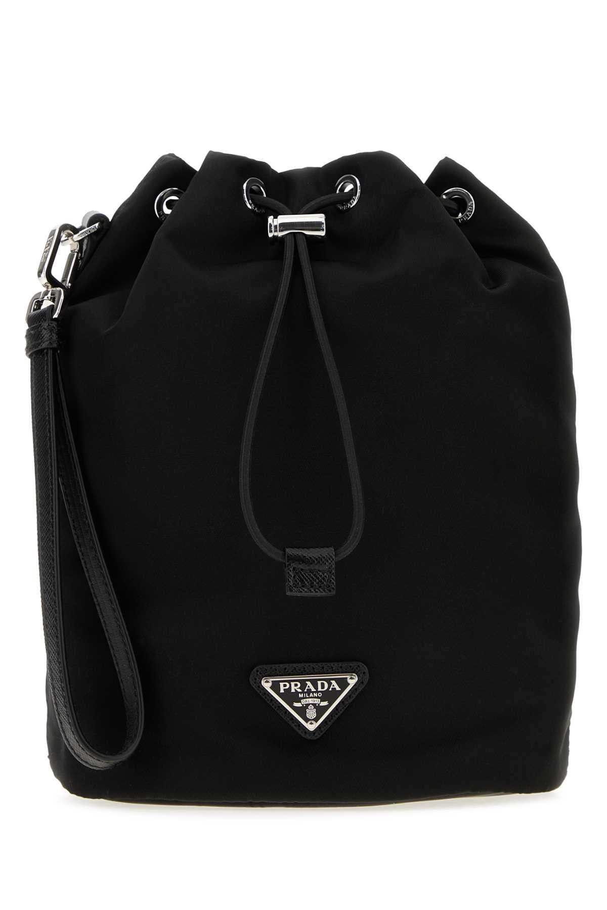 PRADA Black Nylon Zipper Pouch