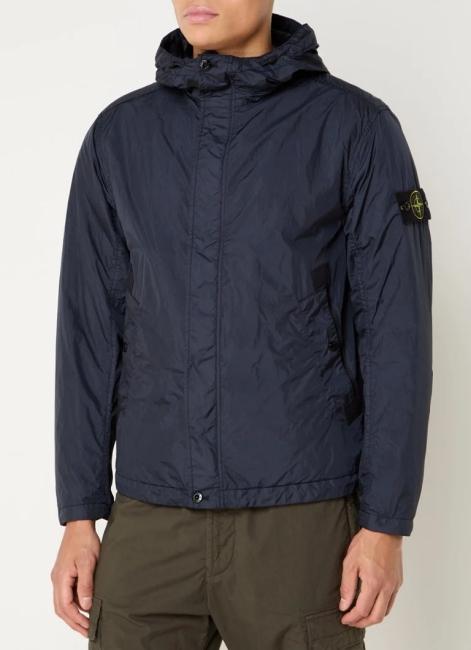 STONE ISLAND Crinkle Reps Nylon Hooded Jacket Navy Men