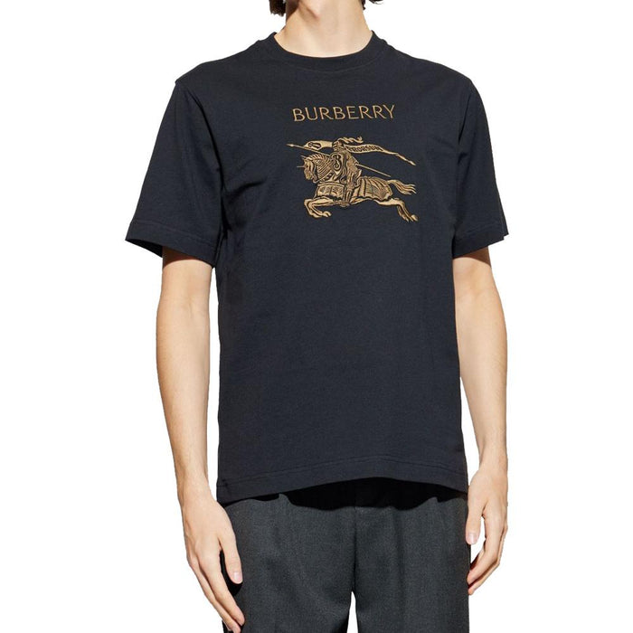 BURBERRY EKD Logo Black Cotton Short Sleeve T-Shirt