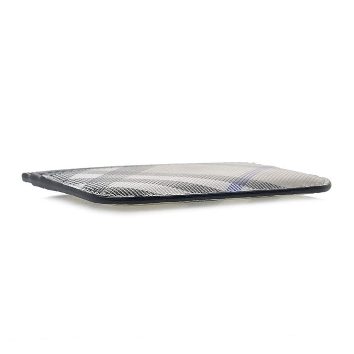 BURBERRY Women’s Check Pattern Leather Card Holder Wallet