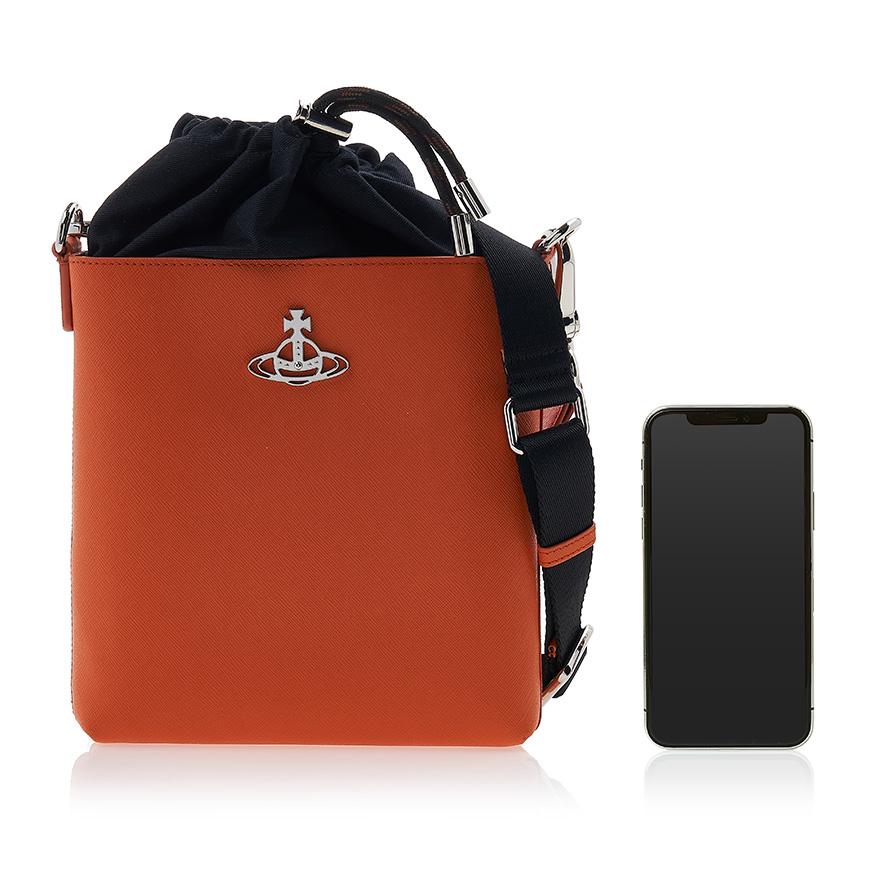 Vivienne Westwood Saffiano Drawstring Crossbody Bag