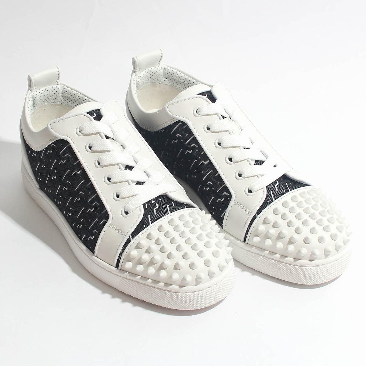 Christian Louboutin Junior Spike Low-Top Sneakers White/Black