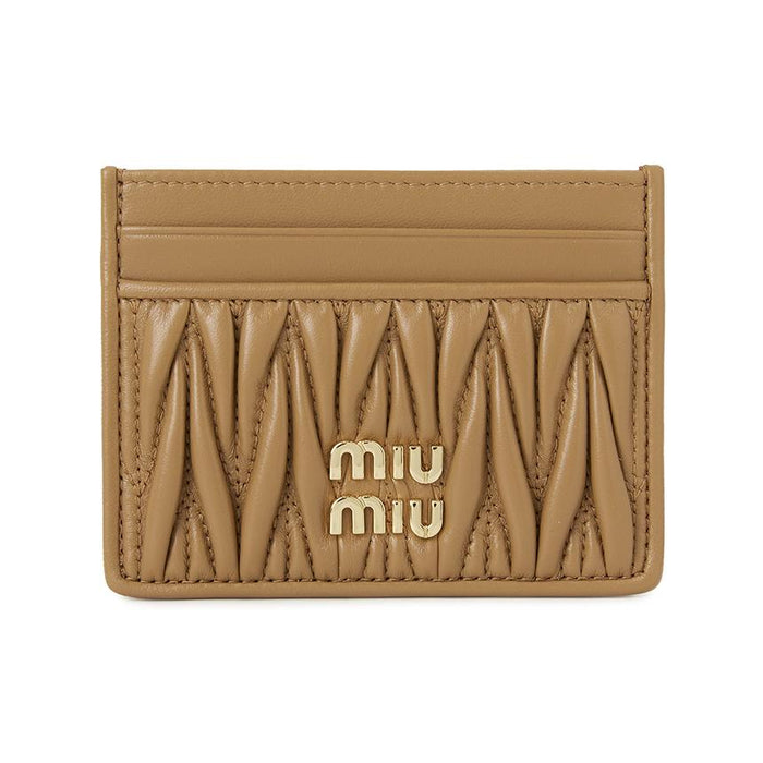 Miu Miu Matelassé Leather Card Holder for Women