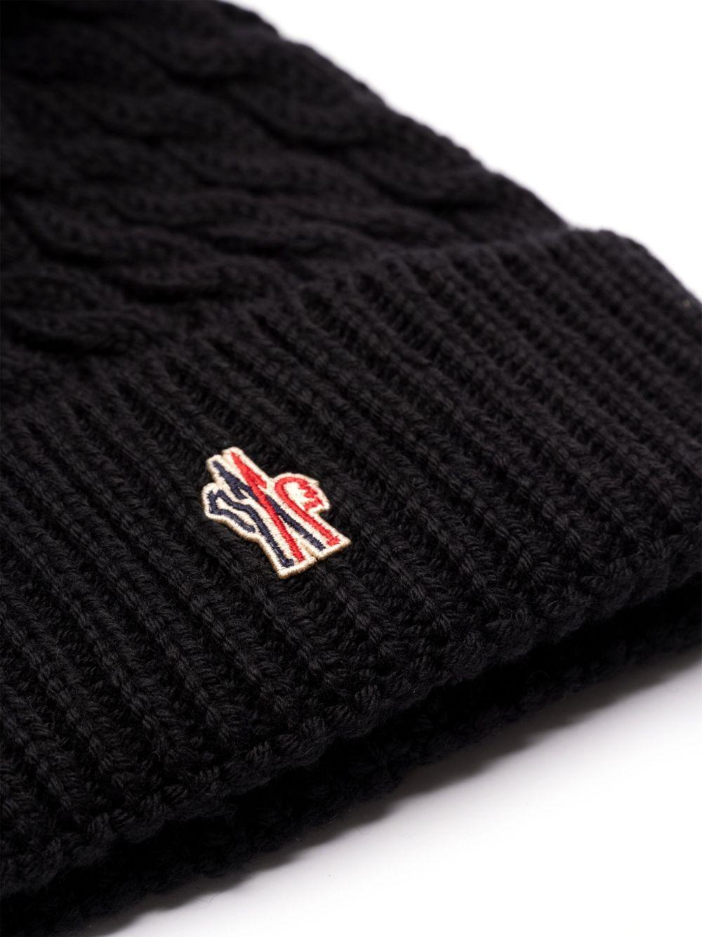 Moncler Black Wool Beanie Hat