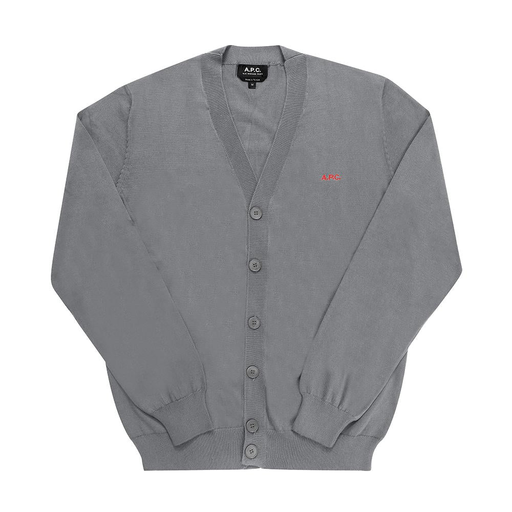 A.P.C. New Joseph Cardigan Men’s Knit Sweater COGDK H22229 PLA HEATHERED GREY