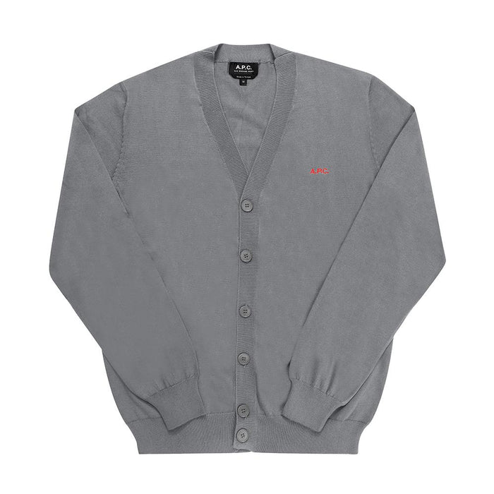 A.P.C. New Joseph Cardigan Men’s Knit Sweater COGDK H22229 PLA HEATHERED GREY