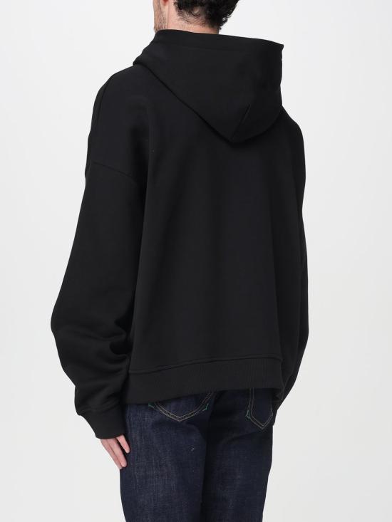 Versace Black Logo Hooded Sweatshirt for Women 79GAIP07CF01P899