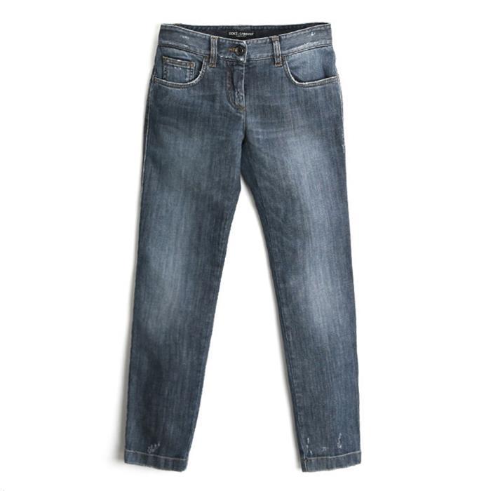 Dolce&Gabbana Washed Plate Detail Denim Jeans for Women