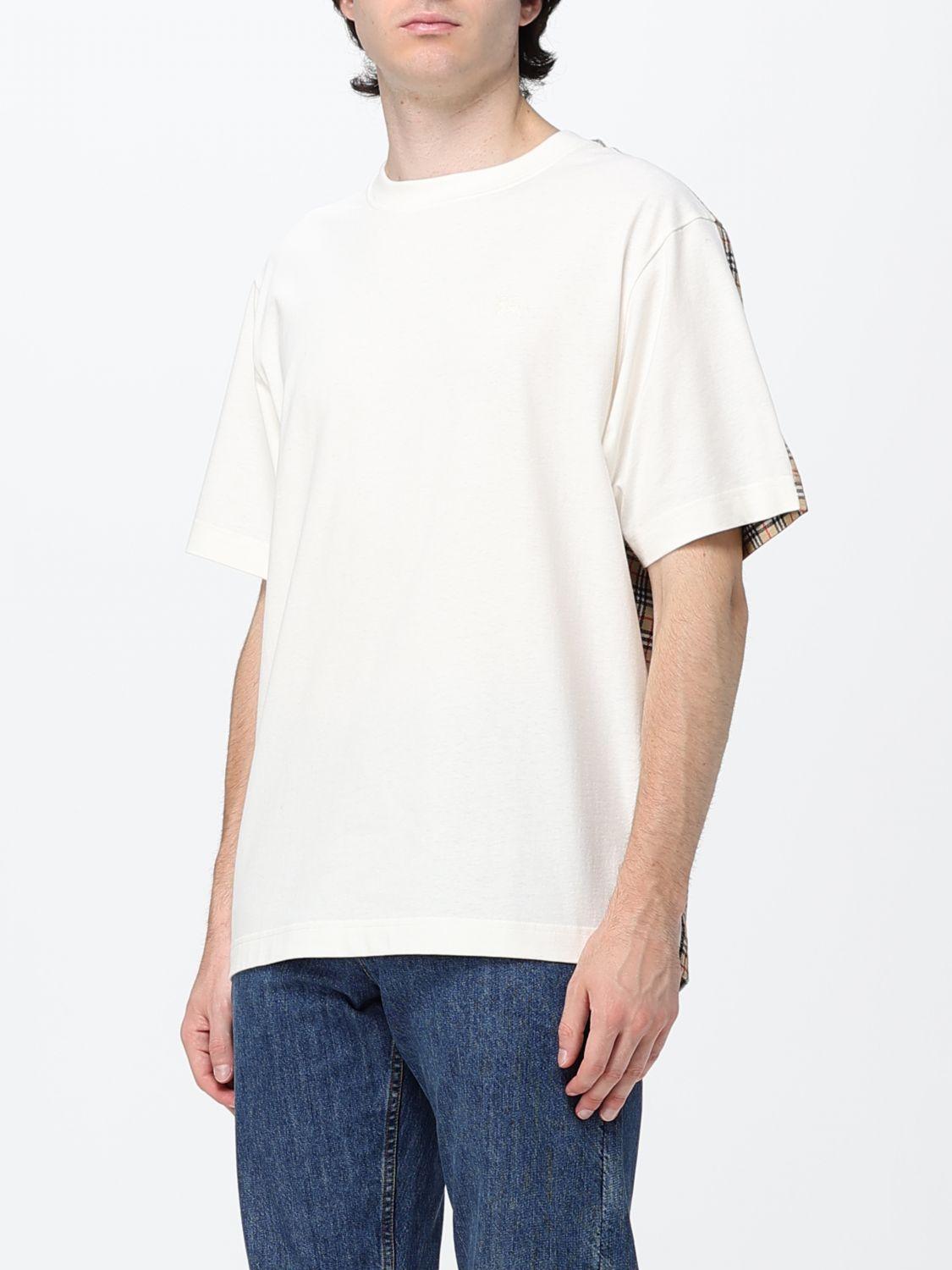 BURBERRY Short Sleeve Logo T-Shirt Men's White Cotton