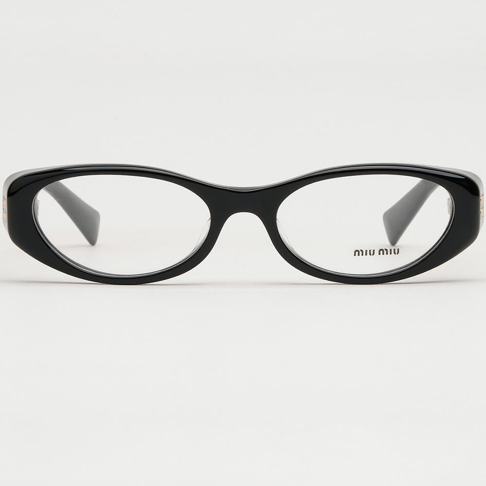 Miu Miu Silver Oval Acetate Eyeglass Frames Unisex Asian Fit MU03ZVF 16K1O1