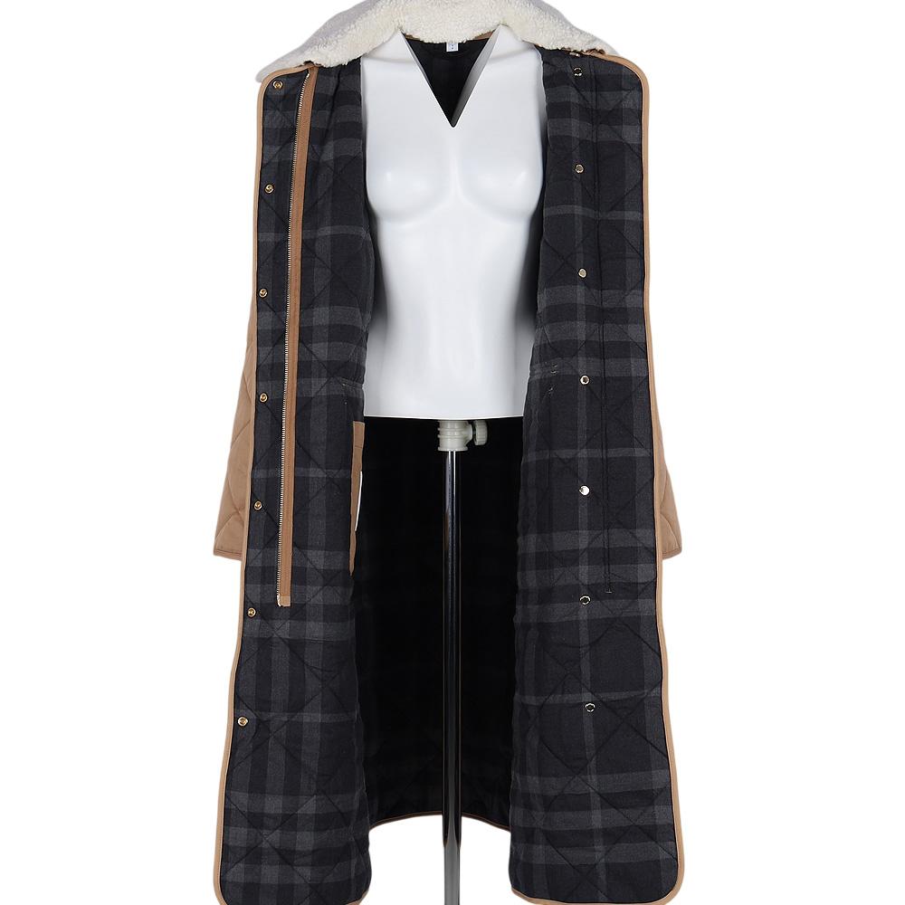 BURBERRY Camptown Long Quilted Gabardine Women’s Coat Camel 80488241