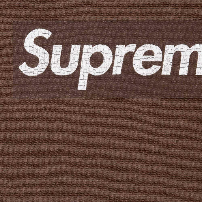 Supreme Washed Box Logo Crewneck Sweatshirt Brown Unisex