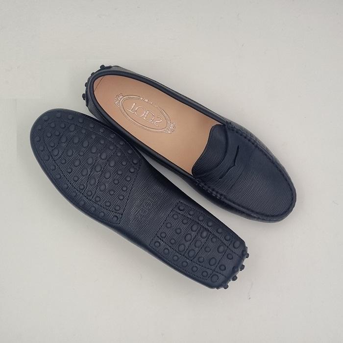 Tods Black Leather Gommino Driving Moccasin Shoes Sandals