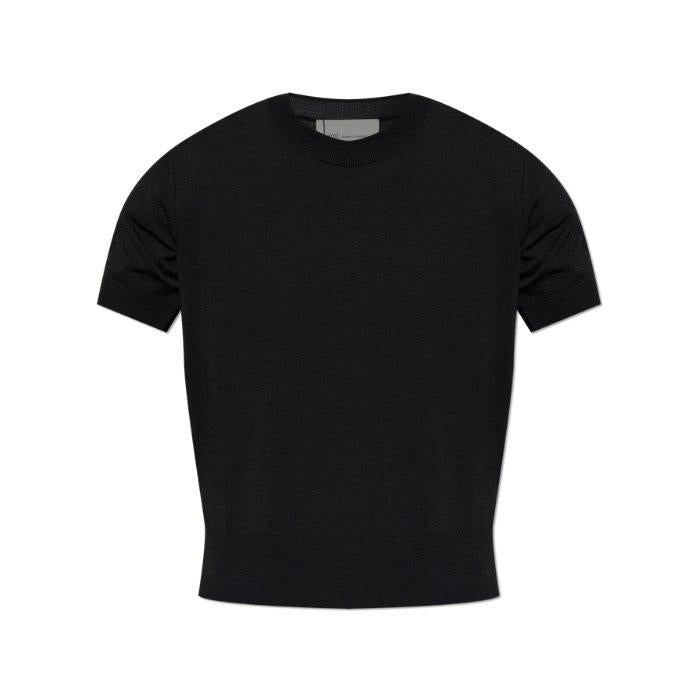 AMI Short Sleeve Crewneck Sweater Men’s Black Knit
