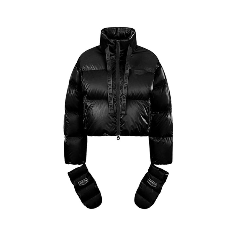 Duvetica Logo Patch Drawstring Down Puffer Jacket Black