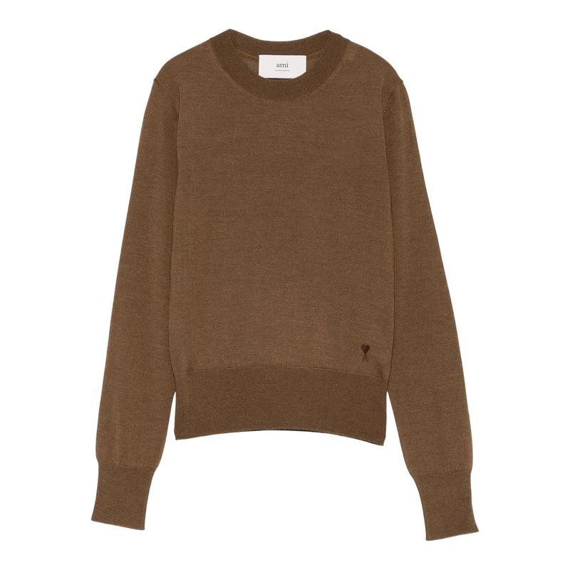 AMI Wool Silk Women’s Crewneck Knit Sweater