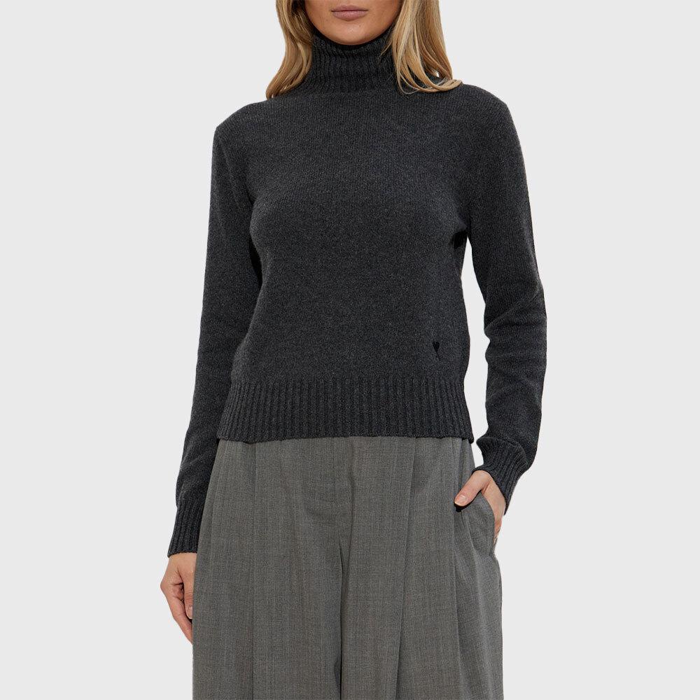 AMI Women’s Wool Turtleneck Knit Sweater FKS833 005 020