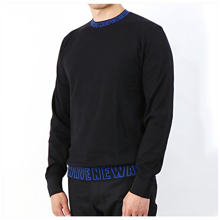 DIOR Blue Front Line Round Neck Knit Sweater for Men