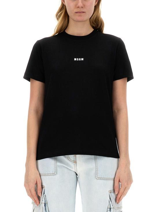 MSGM Micro Logo Short Sleeve T-Shirt Black