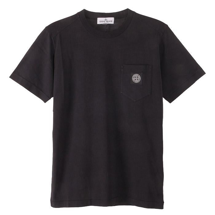STONE ISLAND Junior Pocket Short Sleeve T-Shirt Black