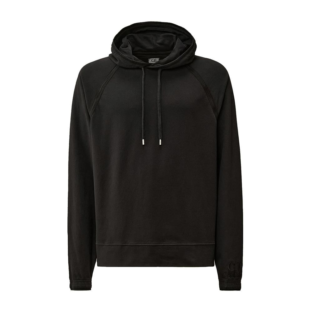 CP Company Light Fleece Black Hooded Sweatshirt 17CMSS070A 002246G 999