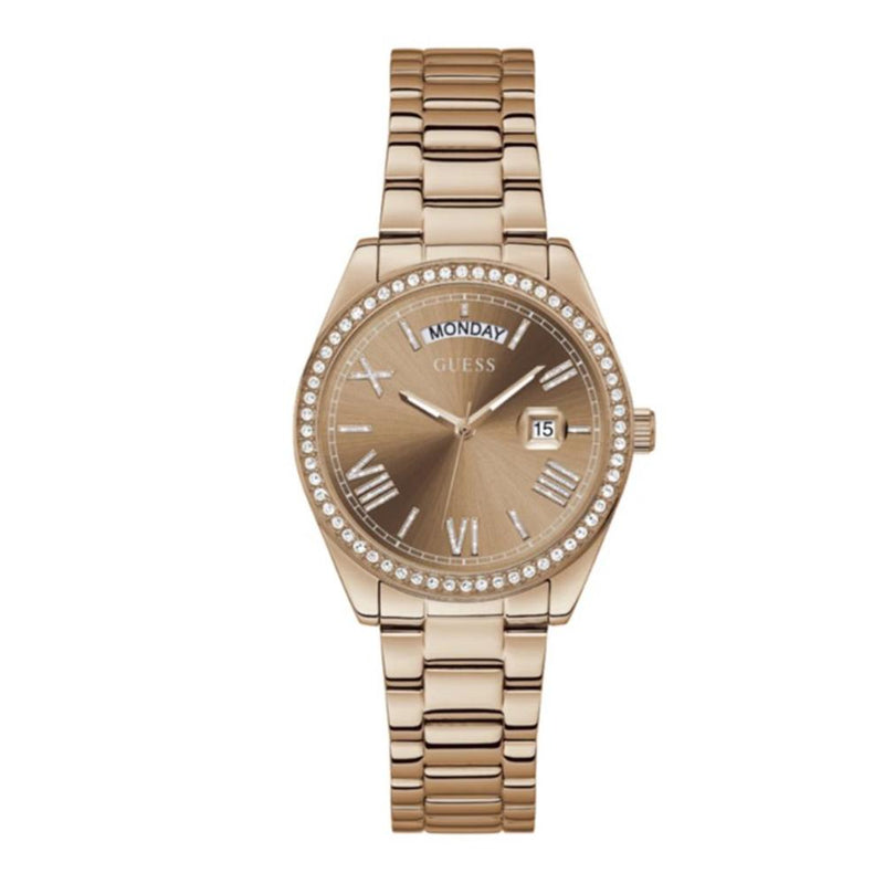 Guess Luna Diamond Rose Gold Dial Metal Women’s Watch GW0307L3
