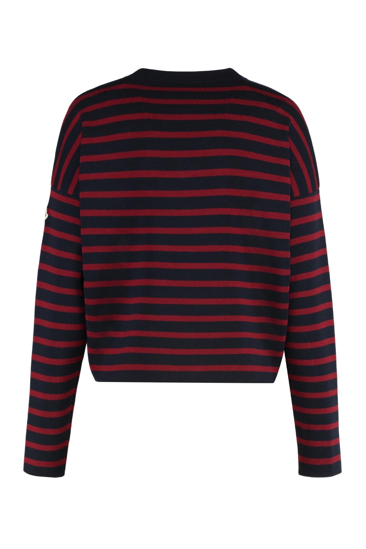 Moncler Blue Wool Round-Neck Knit Sweater
