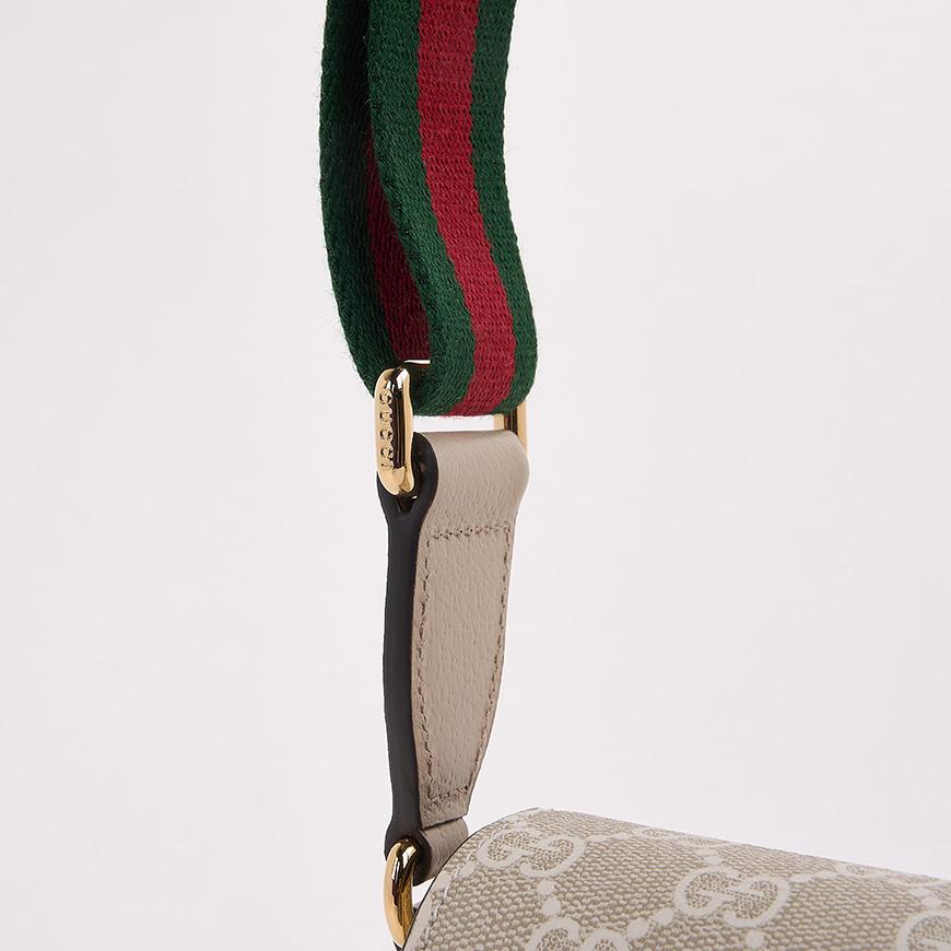 GUCCI Ophidia Pochette Shoulder Bag Beige/Brown Canvas Leather