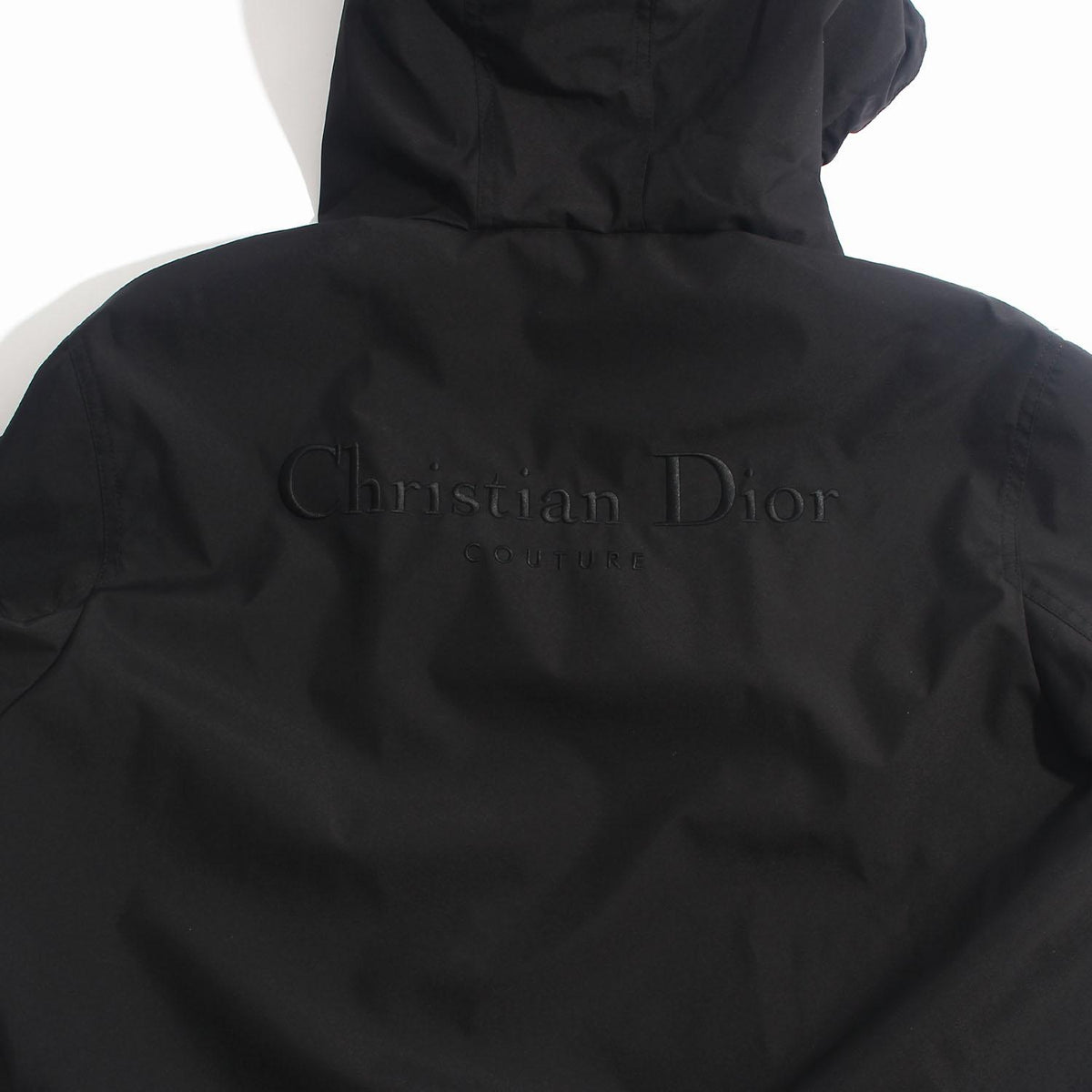 DIOR MEN Embroidered Logo Hooded Jacket Black