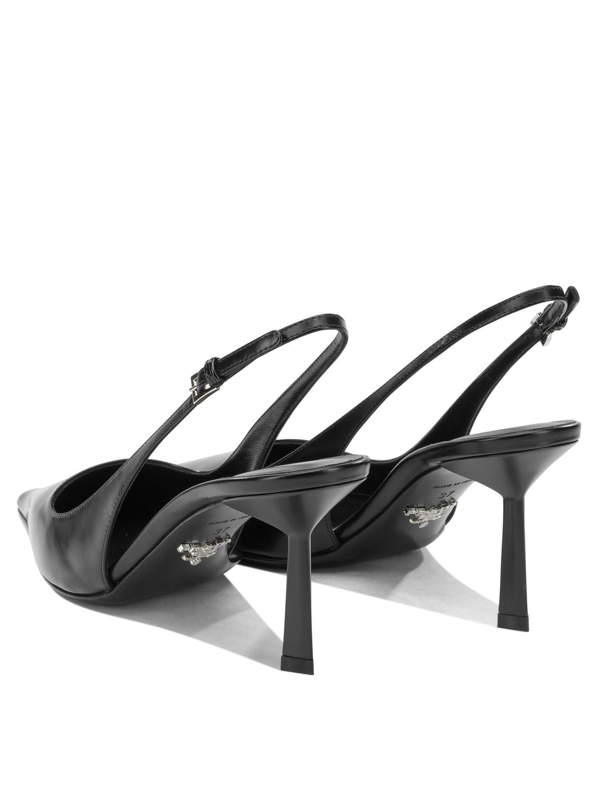 PRADA Black Patent Leather Slingback Pumps