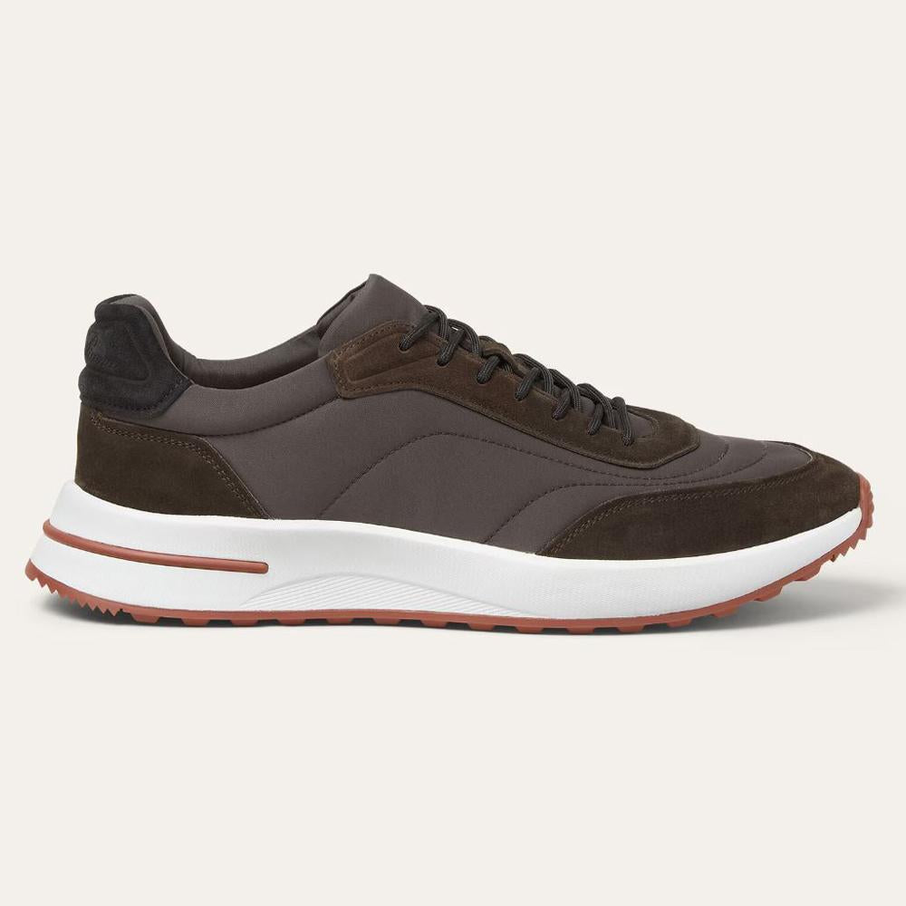 Loro Piana Suede Calfskin Weekend Walk Sneakers Black Sesame