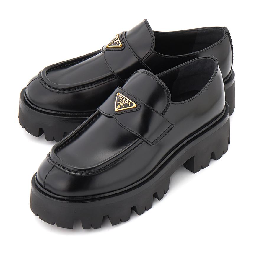 PRADA Brushed Leather Black Loafers Women’s 1D185 O 055 F0002