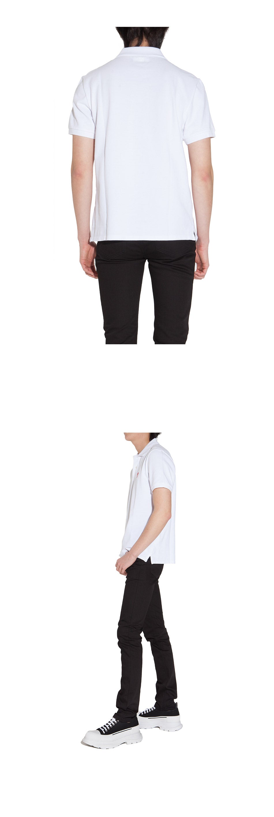 AMI Men's Heart Logo Short Sleeve Polo Shirt BFUPL001 760