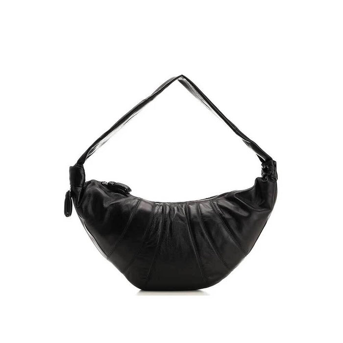 Lemaire Dark Chocolate Leather Croissant Bag Large Crossbody