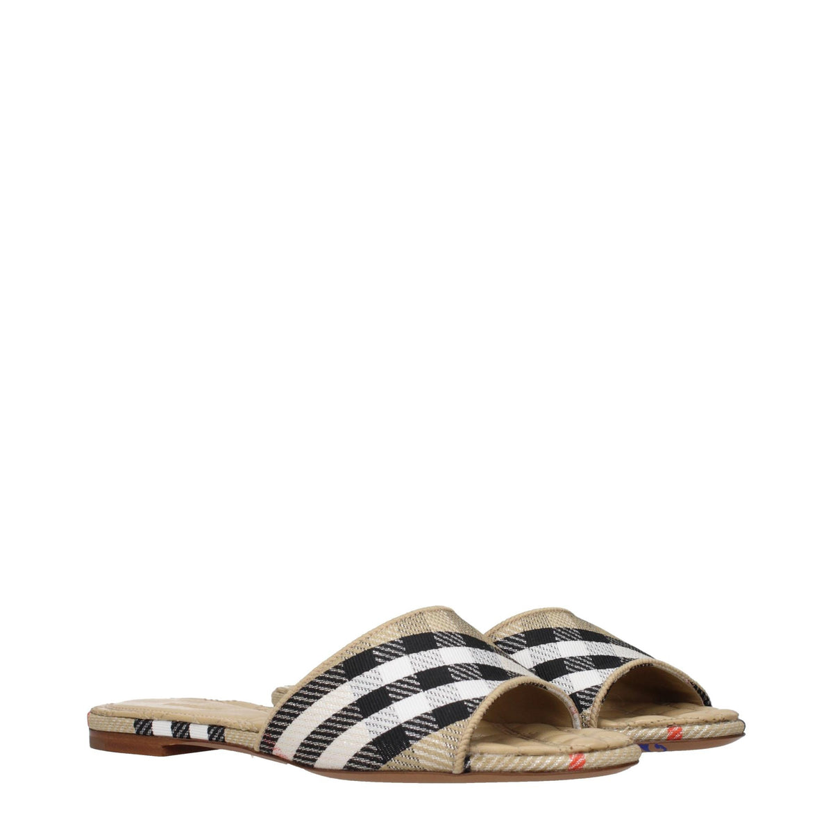 BURBERRY Leather Strappy Sandals Black Women