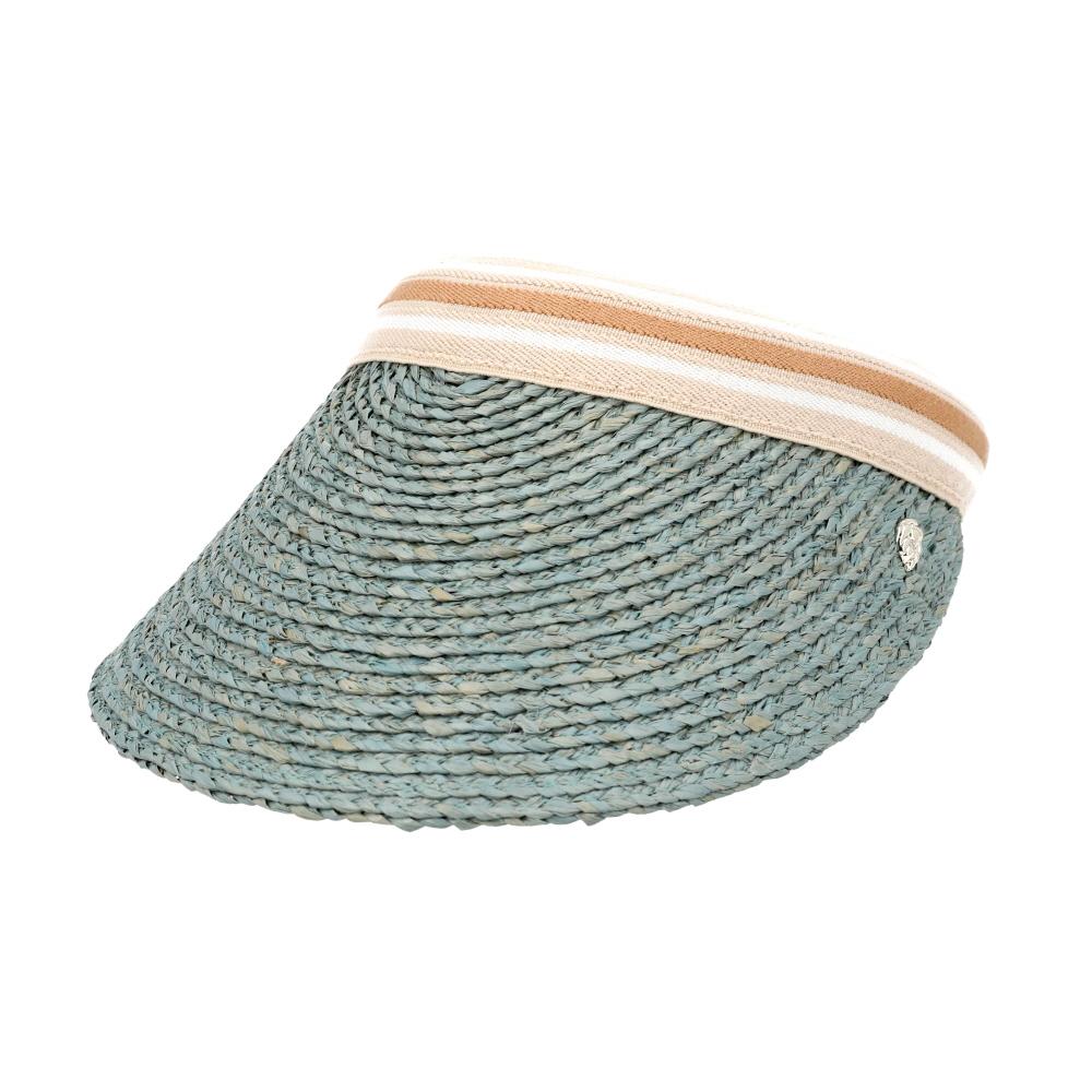 HELEN KAMINSKI Seagrass Nuga Stripe Bianca C Visor Sun Cap HAT50265 SGNUS