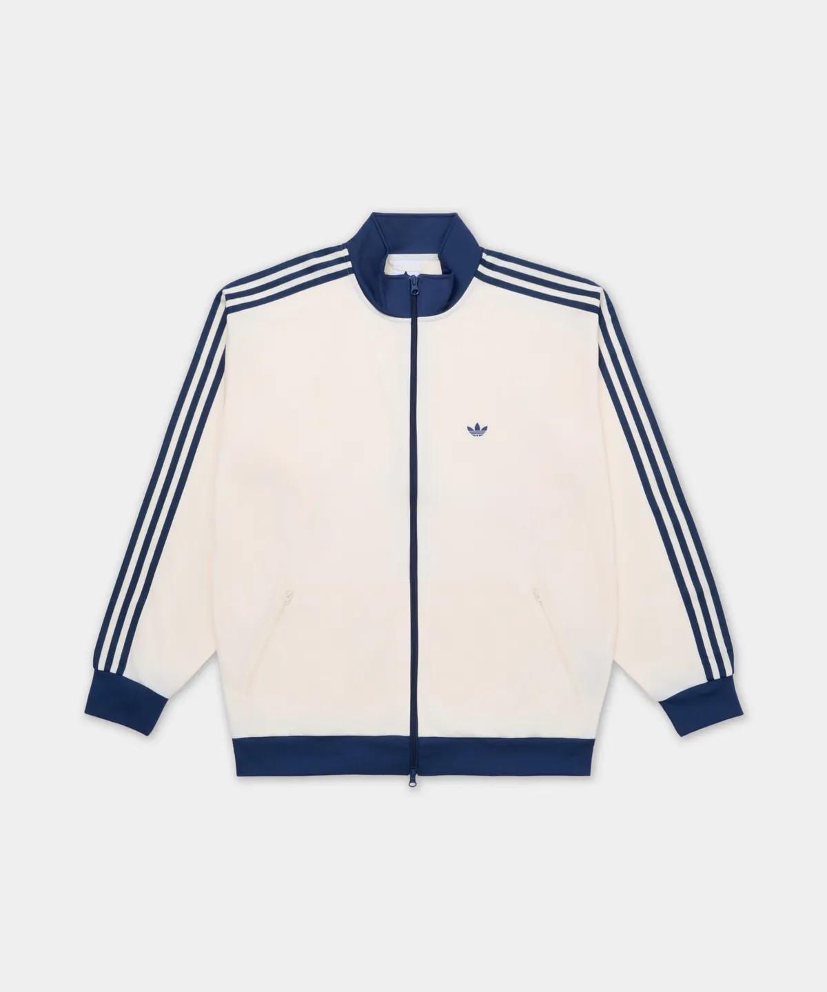 Adidas Originals Beckenbauer Track Top Cream White Blue Unisex KC3335