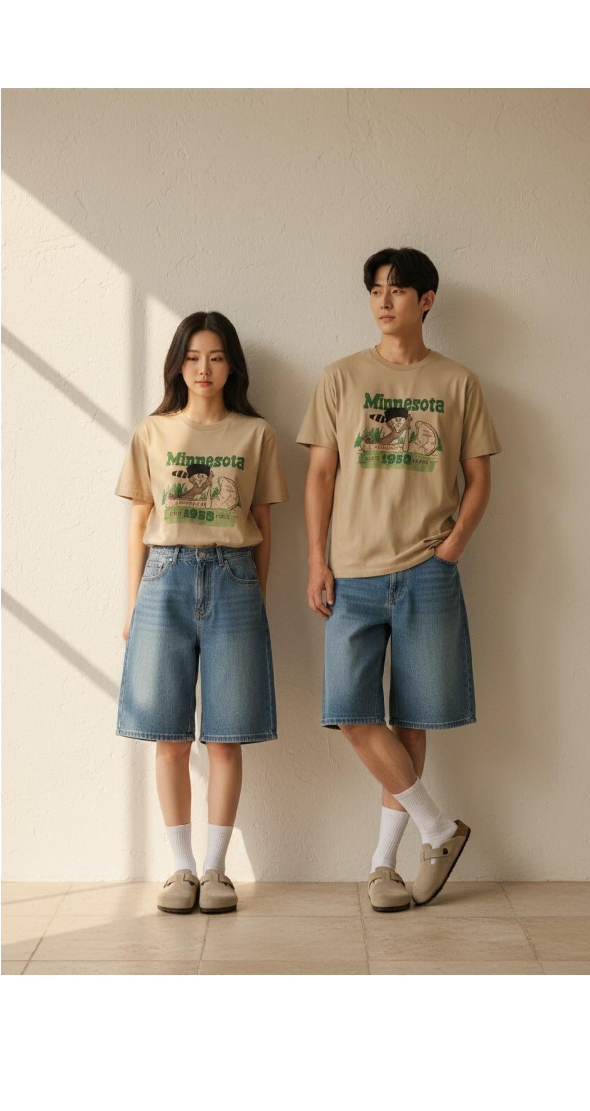 Wild Donkey Minnesota Graphic Khaki Short Sleeve T-Shirt Unisex