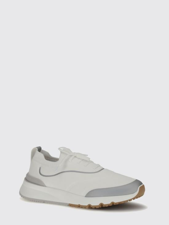 Brunello Cucinelli Leather Low-Top Sneakers for Men MZUAUFO340 CBM68 WHITE DOM