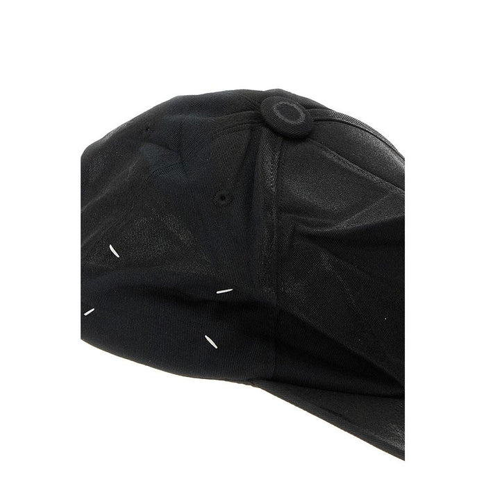 Maison Margiela Stitch Cotton Baseball Cap Black