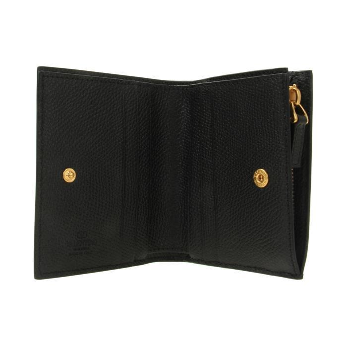 VALENTINO V-Logo Signature Black Leather Small Bifold Wallet