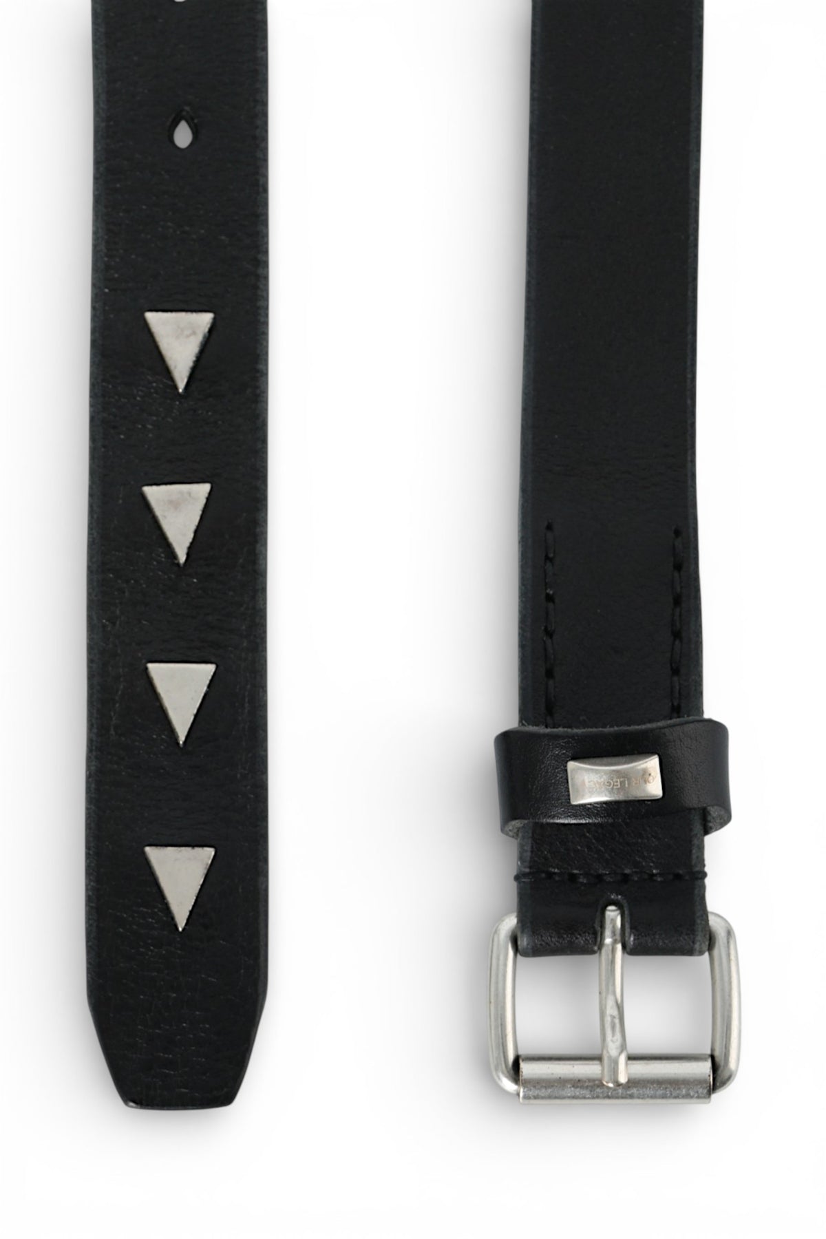 OUR LEGACY Black Leather 3cm Arrow Head Belt A42483B