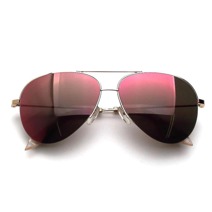 Victoria Beckham Classic Aviator 60mm Mirror Sunglasses Gold