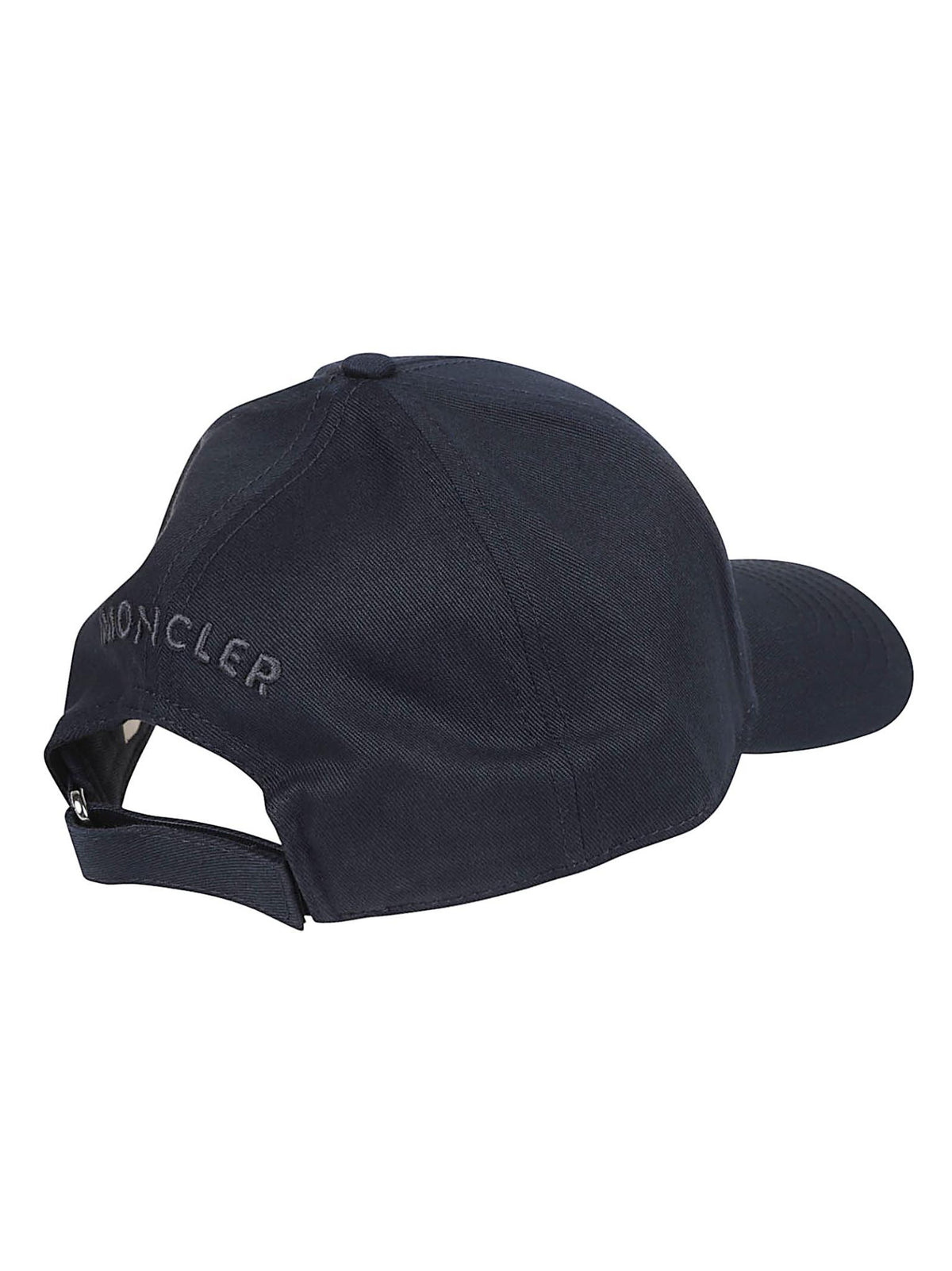 Moncler Black Cotton Logo Baseball Cap