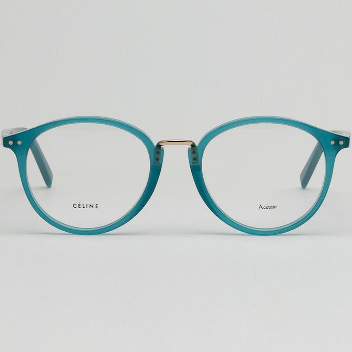 CELINE Round Blue Green Transparent Acetate Eyeglasses Frame CL41406 21H