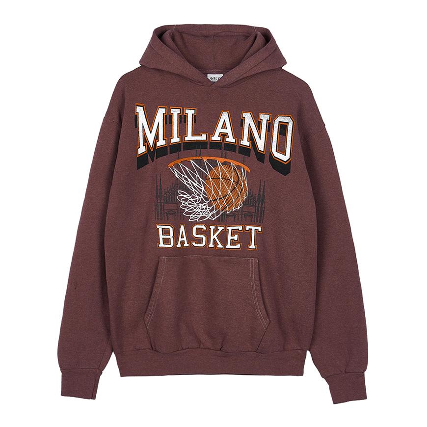Wild Donkey Old Burgundy Dyed Unisex Basket Graphic Hoodie
