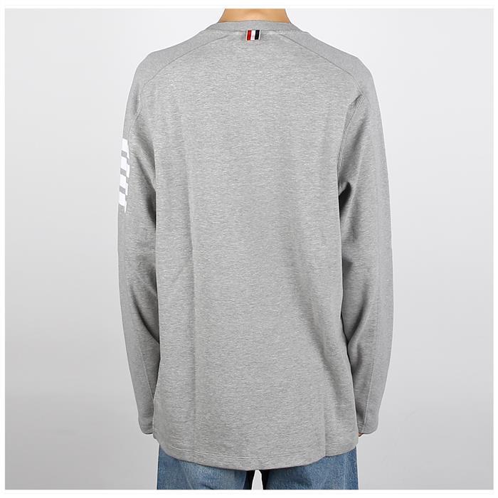 THOM BROWNE Diagonal Armband Long Sleeve T-Shirt Gray Men