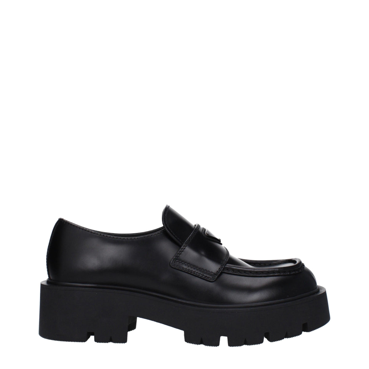 PRADA Black Leather Loafers
